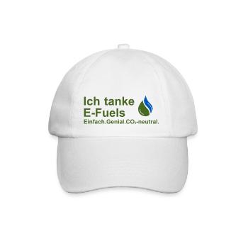 Ich tanke E-Fuels - Baseballkappe - Weiß/Weiß - Vorne