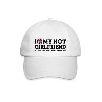 Vintage I Love My Hot Girlfriend - Stay Away - Baseball Cap - white/white - Front