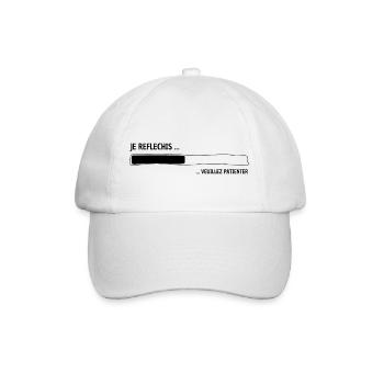 JE REFLECHIS VEUILLEZ PATIENTER - humour patience - Casquette classique - blanc/blanc - Devant