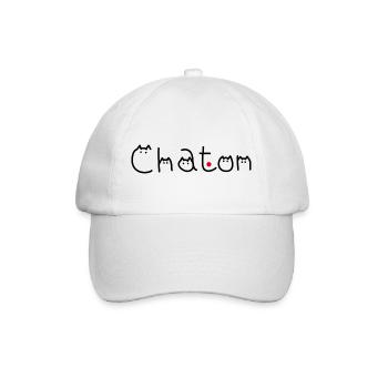 Chaton minimaliste et point rouge - Casquette classique - blanc/blanc - Devant