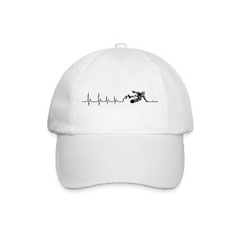 Heartbeat snowboard - Baseball Cap - white/white - Front