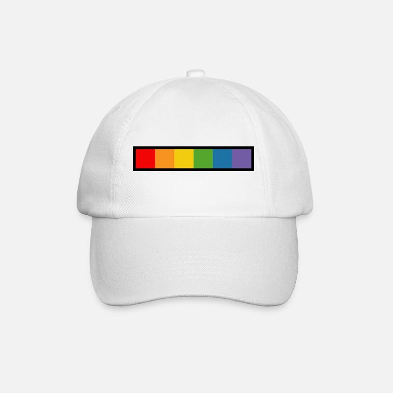 LGBT arc-en-ciel noir - Casquette classique - blanc/blanc