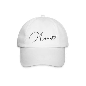 Mama Schrift - Baseballkappe - Weiß/Weiß - Vorne