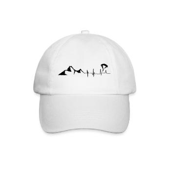 Heartbeat - Mountain - Paragliding - (4) - Baseball Cap - white/white - Front