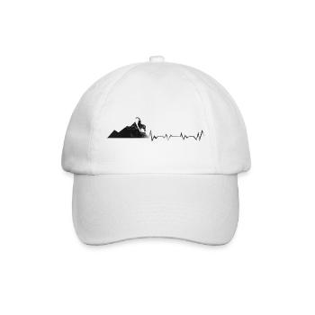 Chèvre - Battement de cœur - Montagne - (5) - Casquette classique - blanc/blanc - Devant