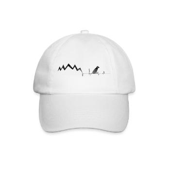 Chien - Palpitations - Montagnes - (3) - Casquette classique - blanc/blanc - Devant