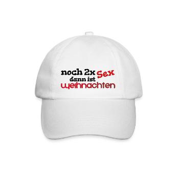 noch 2x sex dann ist weihnachten - Baseballkappe - Weiß/Weiß - Vorne