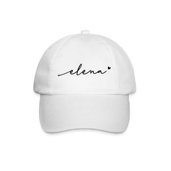 Elena Cursive Name - Baseball Cap - white/white - Front