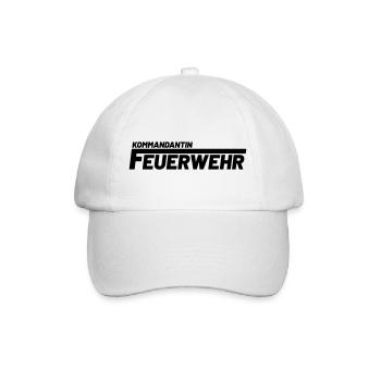 Feuerwehr Kommandantin - Freiwillige Feuerwehr - Baseballkappe - Weiß/Weiß - Vorne