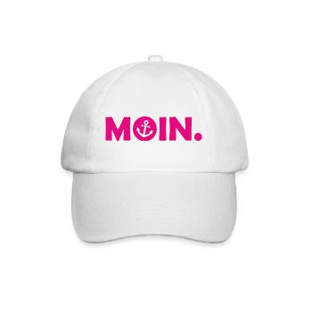 Moin - Guten Morgen - Nordsee - Ostsee - Anker - Baseballkappe - Weiß/Weiß - Vorne
