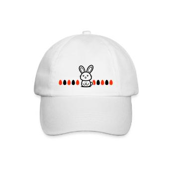 Hase Ostern - Baseballkappe - Weiß/Weiß - Vorne