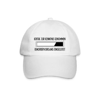 Shirt Damen - Sprüche Statement mit Spruch Kritik - Baseballkappe - Weiß/Weiß - Vorne