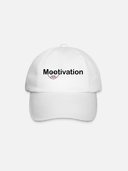 Mootivation Moo Motivation funny animals - Baseball Cap - white/white