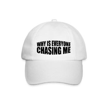 Pourquoi tout le monde me poursuit-il 8 - Casquette classique - blanc/blanc - Devant