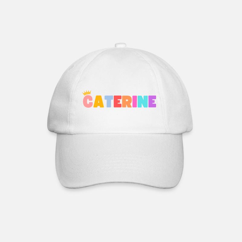 Caterine! Personalisierbar - Baseballkappe - Weiß/Weiß