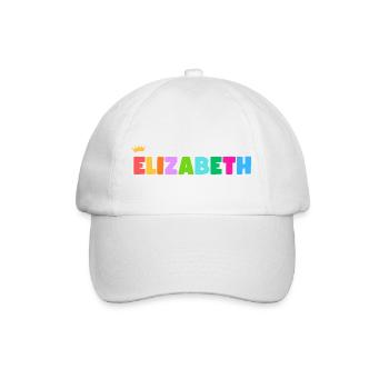Elizabeth! Customizable - Baseball Cap - white/white - Front