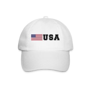 ÉQUIPE États-Unis Drapeau américain devant la police de caractères - Casquette classique - blanc/blanc - Devant