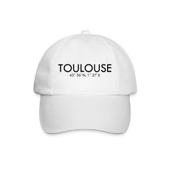 Toulouse France Coordinates Latitude Longitude - Baseball Cap - white/white - Front