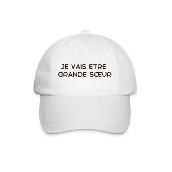 Ich werde eine große Schwester sein - Baseballkappe - Weiß/Weiß - Vorne