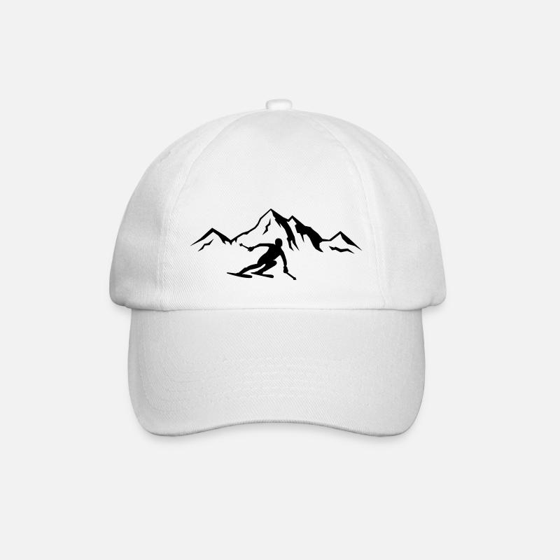 ski berge 01 - Baseballkappe - Weiß/Weiß