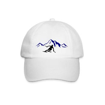 ski berge 02 - Baseballkappe - Weiß/Weiß - Vorne