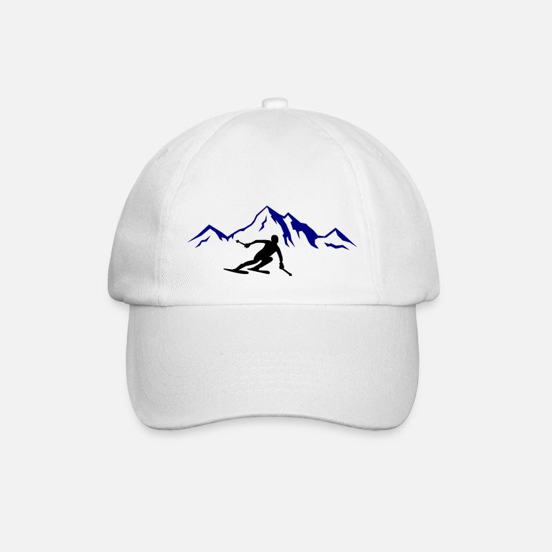 ski berge 02 - Baseballkappe - Weiß/Weiß