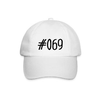 #069 - 069 Vorwahl Frankfurt Telefon Hashtag - Baseballkappe - Weiß/Weiß - Vorne