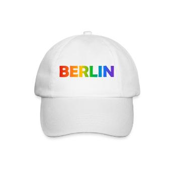 Berliner Regenbogen Text - Baseballkappe - Weiß/Weiß - Vorne