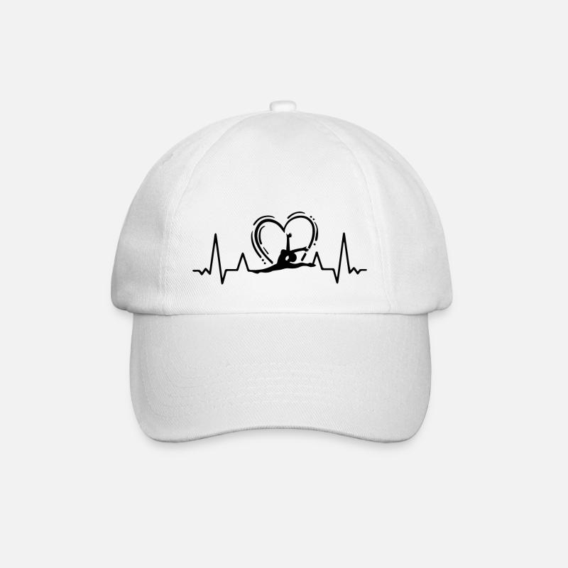 Gymnaste Rythme cardiaque ECG Pouls - Casquette classique - blanc/blanc