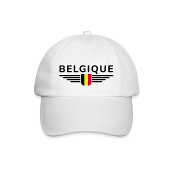 Ich liebe Belgien Design T-Shirt Outfit - Baseballkappe - Weiß/Weiß - Vorne