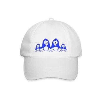 Pingouin Famille Deux Enfants Maman Papa Mignon Ensemble - Casquette classique - blanc/blanc - Devant
