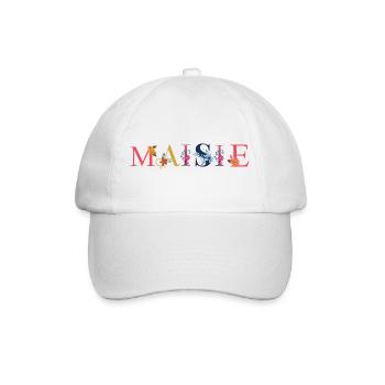 MAISIE name decorated with flowers - Baseball Cap - white/white - Front