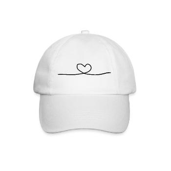 Drawn Heart Valentine's Day Gift - Baseball Cap - white/white - Front
