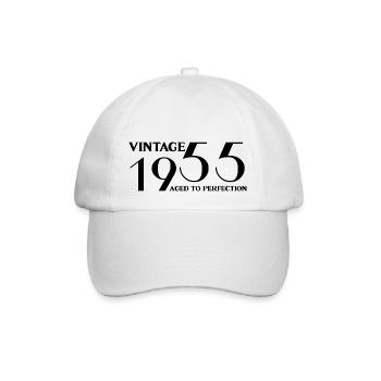 Vintage 1955 aged to perfection - Baseball Cap - white/white - Front
