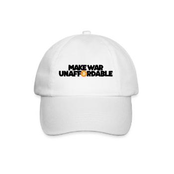 Bitcoin - Make war unaffordable - Baseballkappe - Weiß/Weiß - Vorne