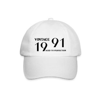 Vintage 1991 aged to perfection - Baseball Cap - white/white - Front