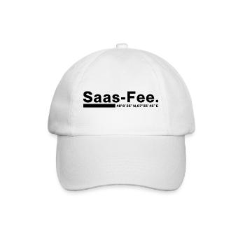 Saas-Fee coordinates Valais Switzerland - Baseball Cap - white/white - Front