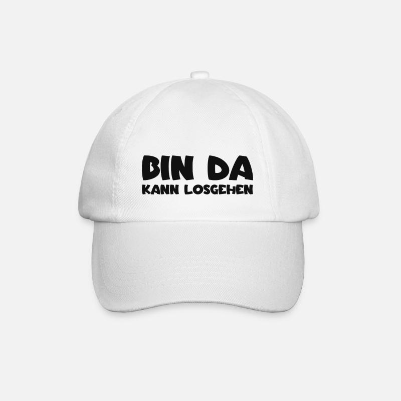 Bin da - Kann losgehen - Baseballkappe - Weiß/Weiß
