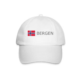 Norway Flag - Bergen - Norge - Norwegen - Baseball Cap - white/white - Front