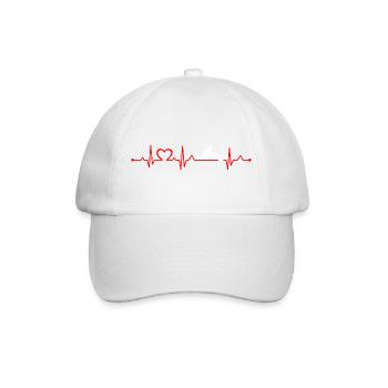 Heartbeat Curling Girl Drôle Joueur de Curling ECG - Casquette classique - blanc/blanc - Devant