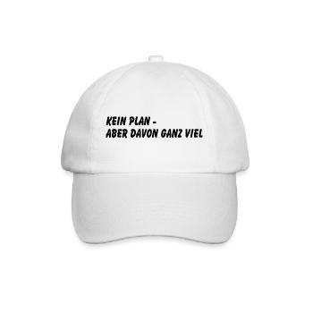 Kein Plan - Baseballkappe - Weiß/Weiß - Vorne