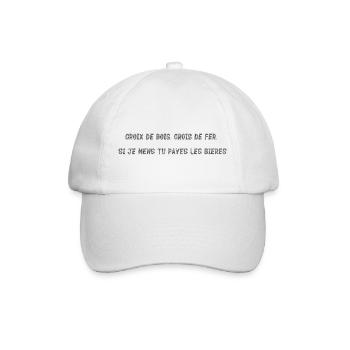 Alcool bières soirées humour si je mens - Casquette classique - blanc/blanc - Devant