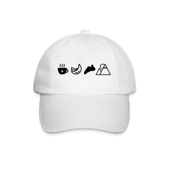 Bergsport Design Kaffeeliebhaber Klettern Banane - Baseballkappe - Weiß/Weiß - Vorne
