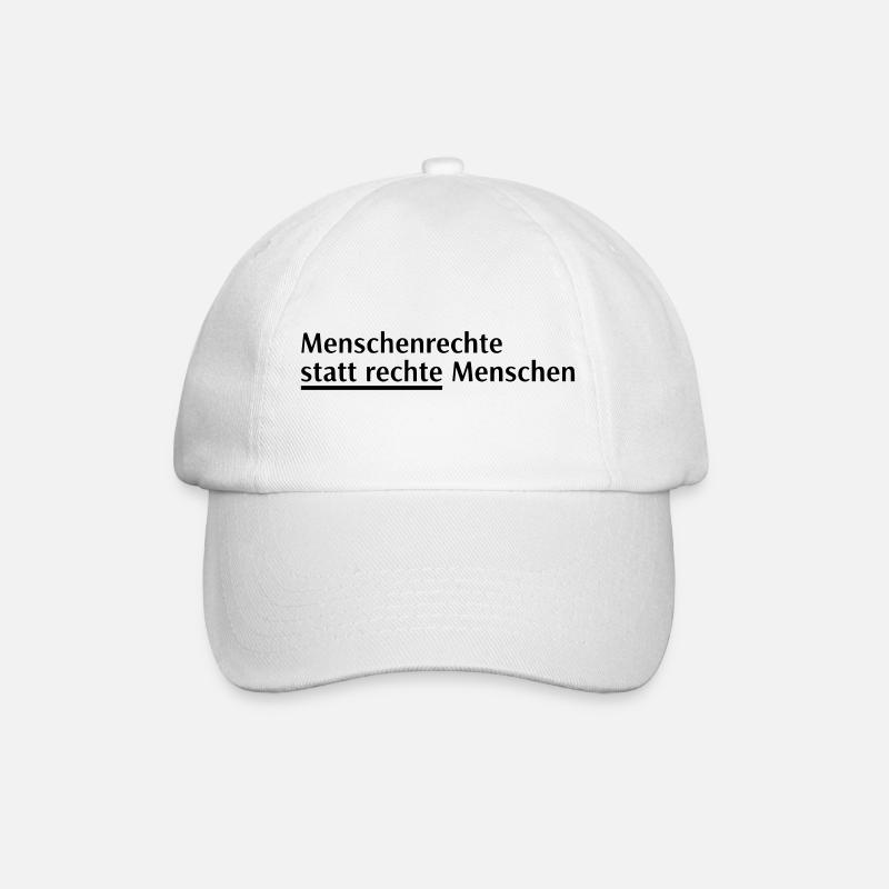 Menschenrechte Spruch Block - Baseballkappe - Weiß/Weiß