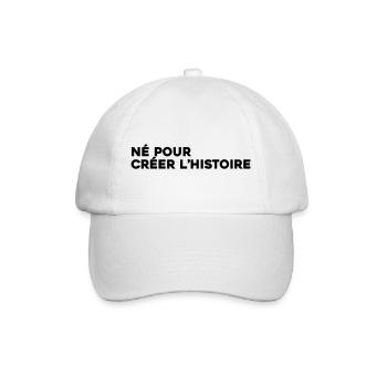 Né pour créer l'histoire - Citation Motivation - Casquette classique - blanc/blanc - Devant