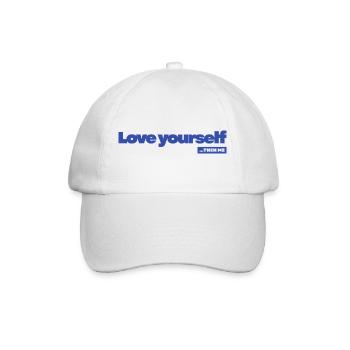 Love yourself - Statement Desing - Baseballkappe - Weiß/Weiß - Vorne