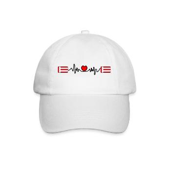 Battement de cœur du drapeau d’Eindhoven - Casquette classique - blanc/blanc - Devant