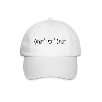 Finger Guns (゚ ☞ ヮ゚) ☞ Émoticone de bonne humeur - Casquette classique - blanc/blanc - Devant
