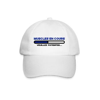 muscles en cours veuillez patienter, sport - Casquette classique - blanc/blanc - Devant