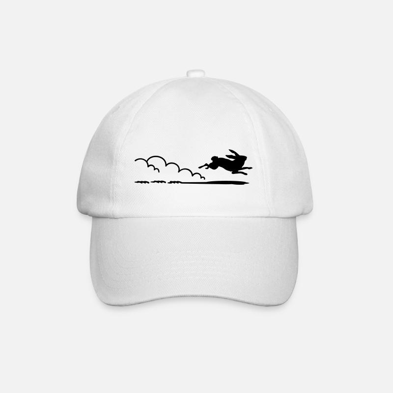 flottes Häschen / running rabbit (1c) - Baseballkappe - Weiß/Weiß